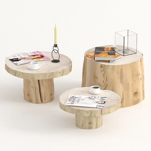 Slab and stump tables 3D model