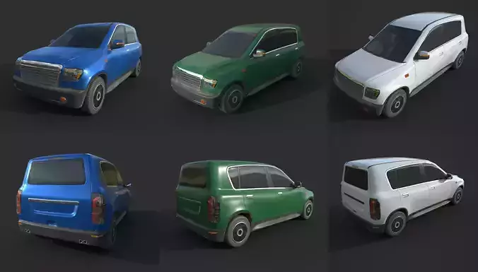 Gemeric Hatchback 01  Dirty Pack 3D Model Collection