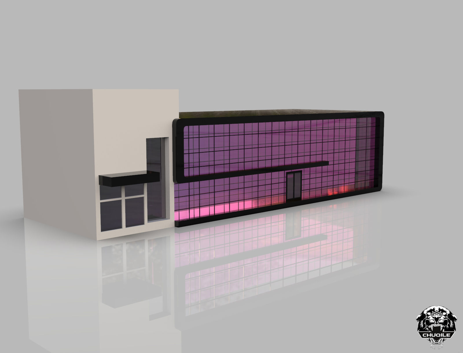 Modern Building Sports Low-poly 3D model_2