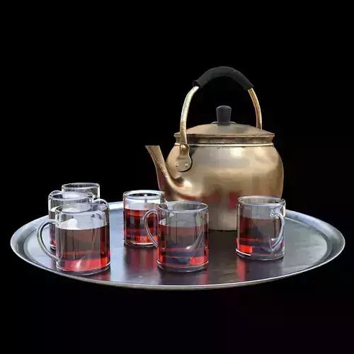 Old tea kettle with glass  