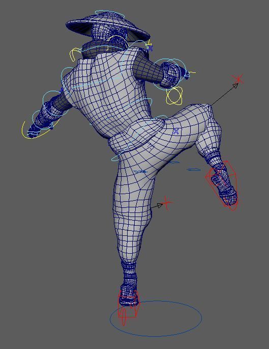 Ninja character wearing hat Low-poly 3D model_4