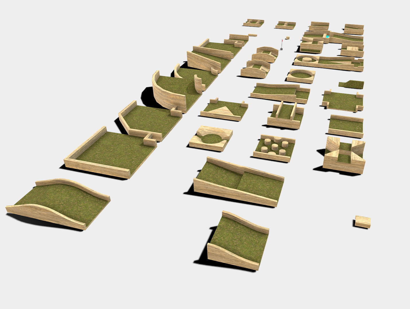 Modular Mini Golf Low-poly 3D model_2