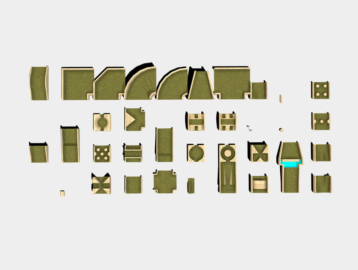 Modular Mini Golf Low-poly 3D model_3