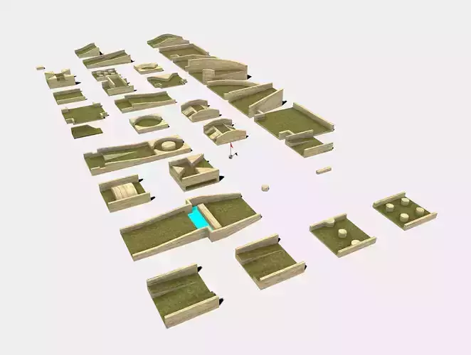 Modular Mini Golf Low-poly 3D model