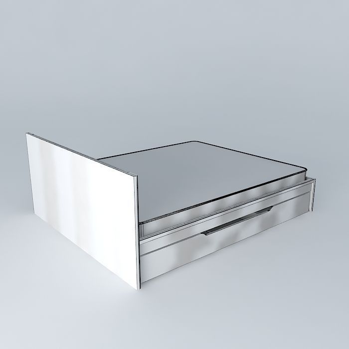 bed frame with drawers Free 3D model_3