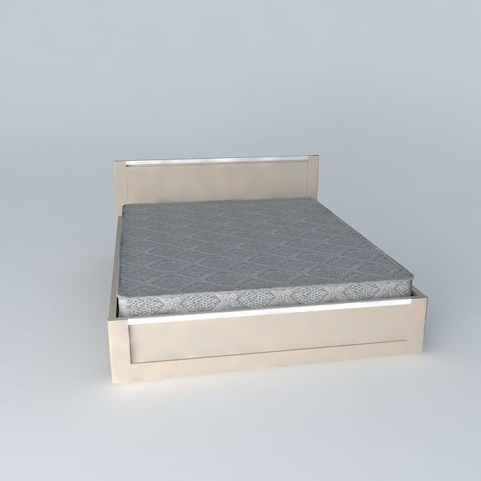 bed frame with drawers Free 3D model_2