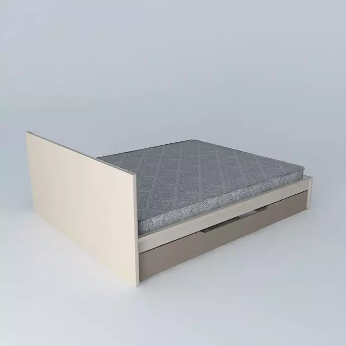 bed frame with drawers Free 3D model_0