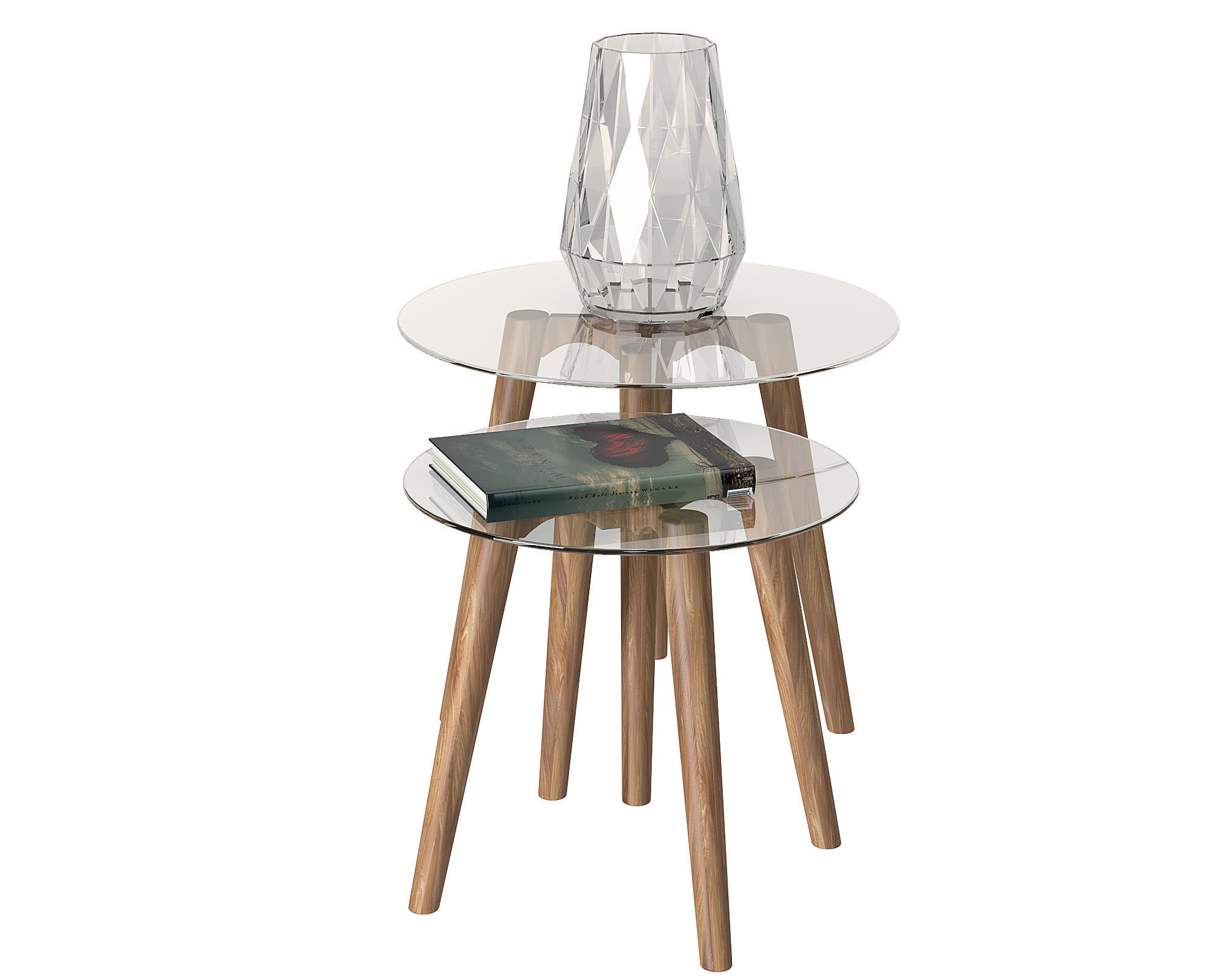 Armchair with pouf 3D model_3