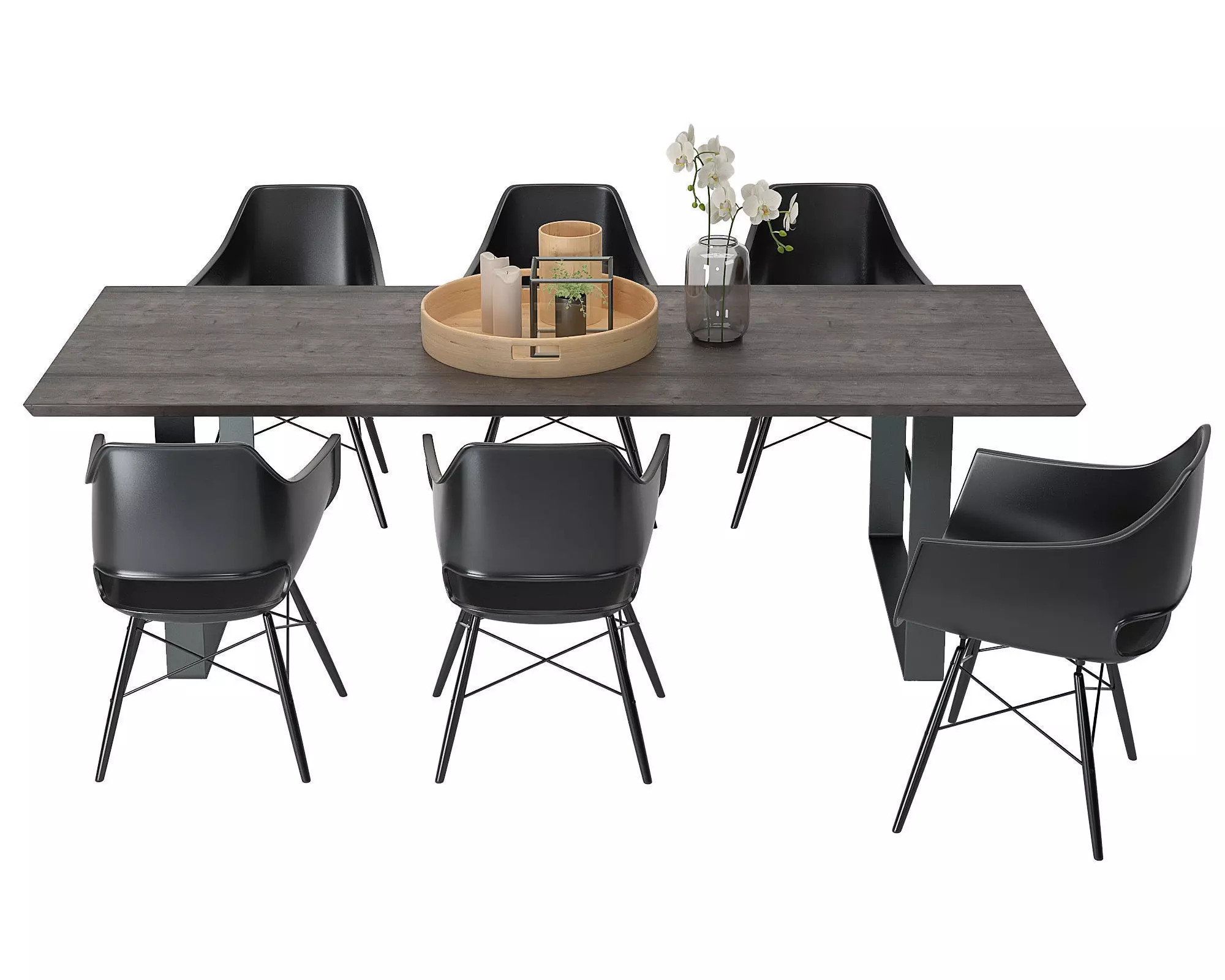 Nature Slim Dining with Jazz Chairs 3D model_0
