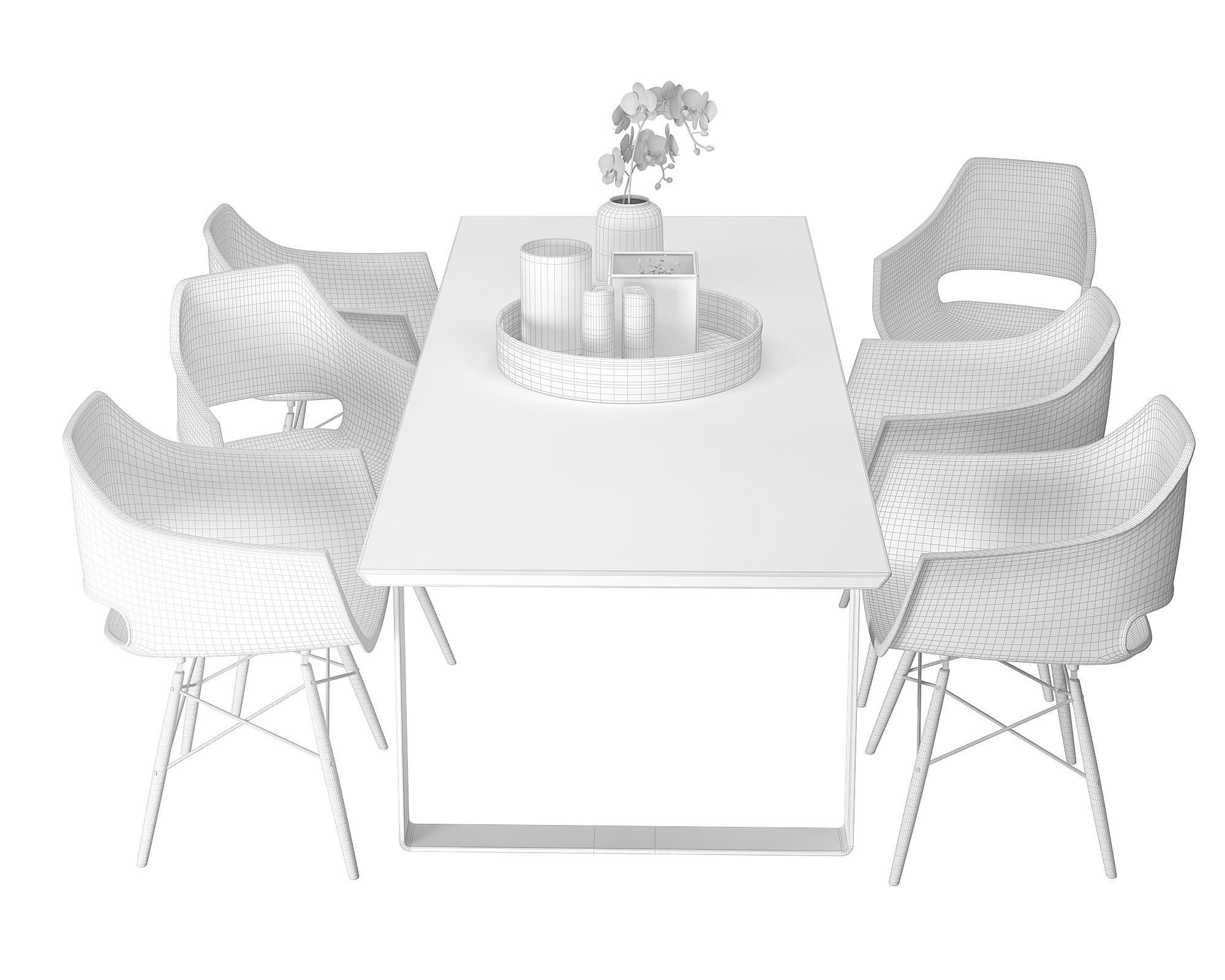 Nature Slim Dining with Jazz Chairs 3D model_4