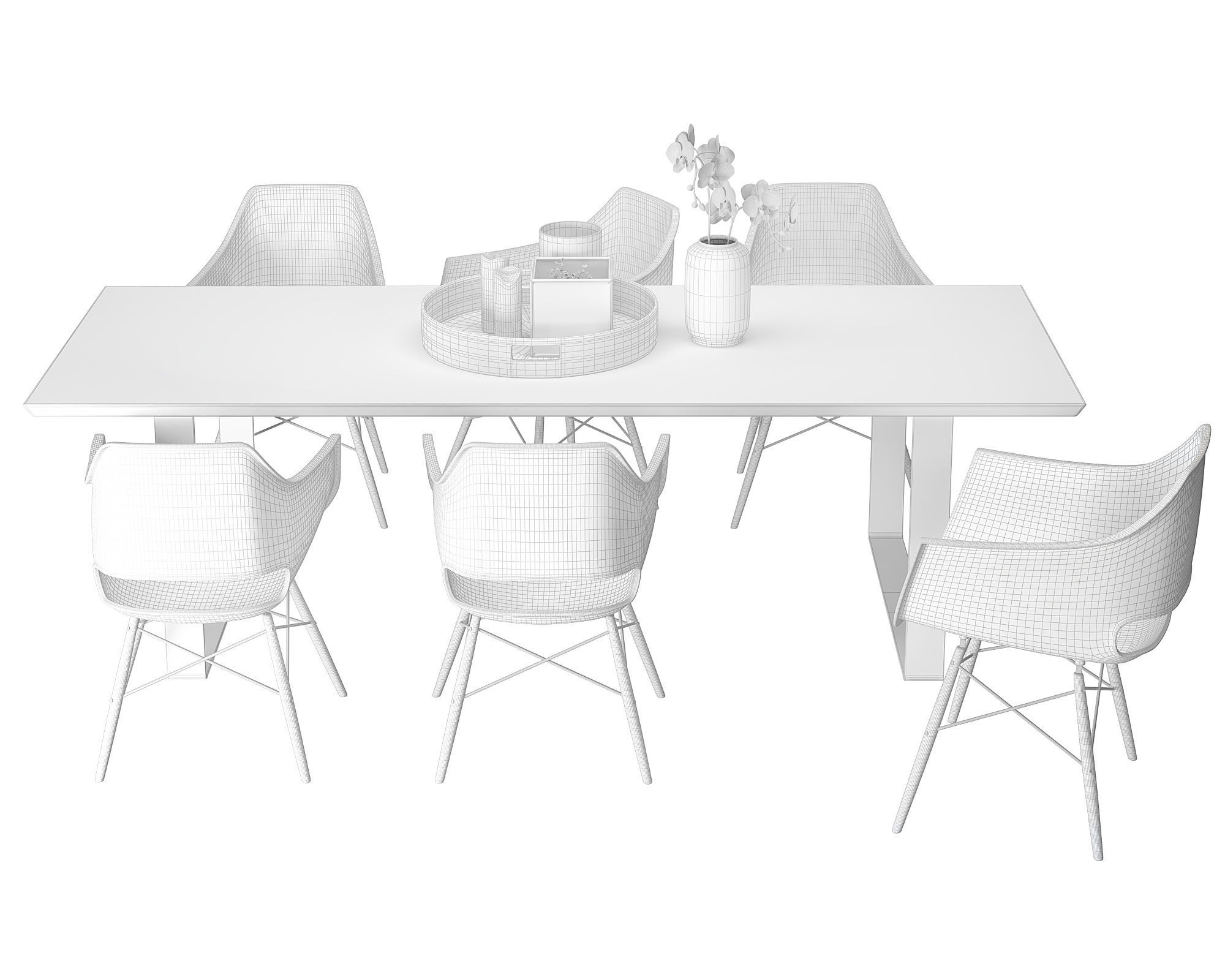 Nature Slim Dining with Jazz Chairs 3D model_3