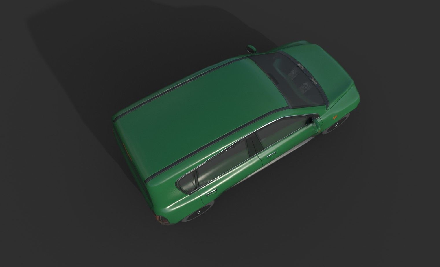 Generic Hatchback 01 Clean Green Low-poly 3D model_5