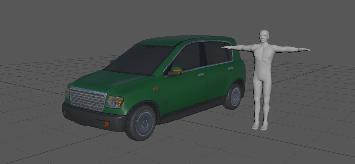 Generic Hatchback 01 Clean Green Low-poly 3D model_10