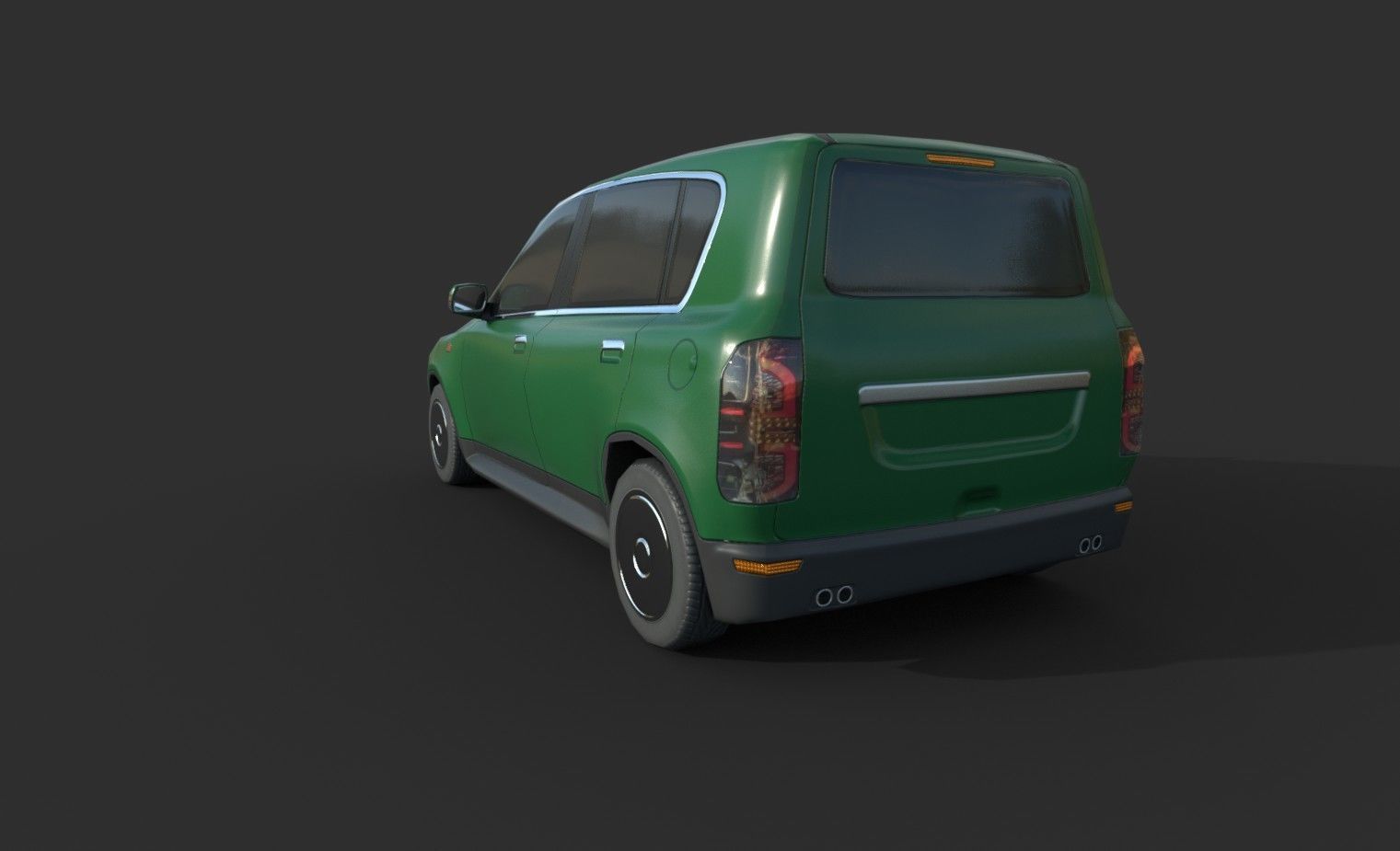 Generic Hatchback 01 Clean Green Low-poly 3D model_8
