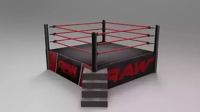 RAW Superstar Wrestling Ring Low-poly 3D model