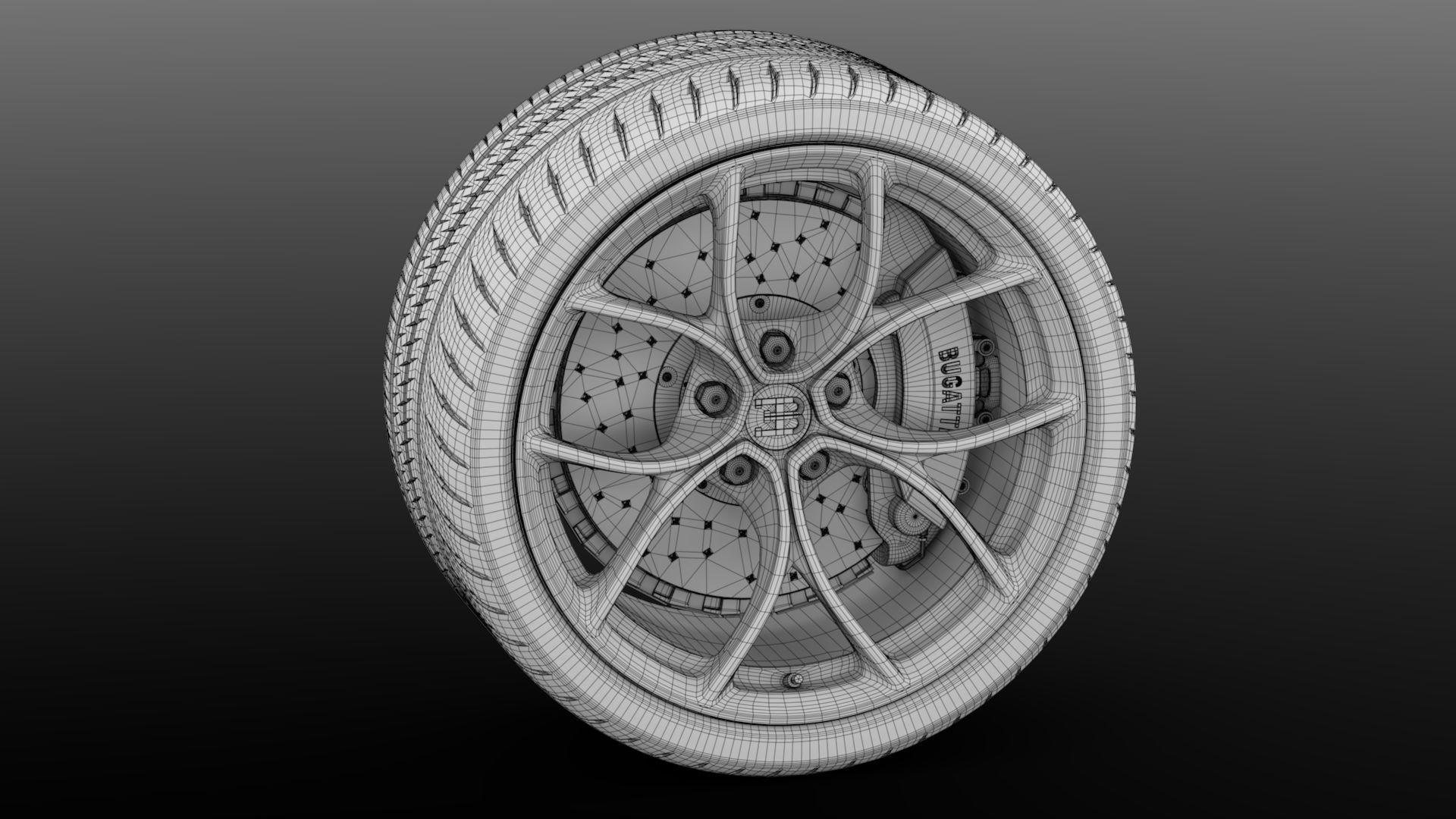 Bugatti Chiron wheel 3D model_10