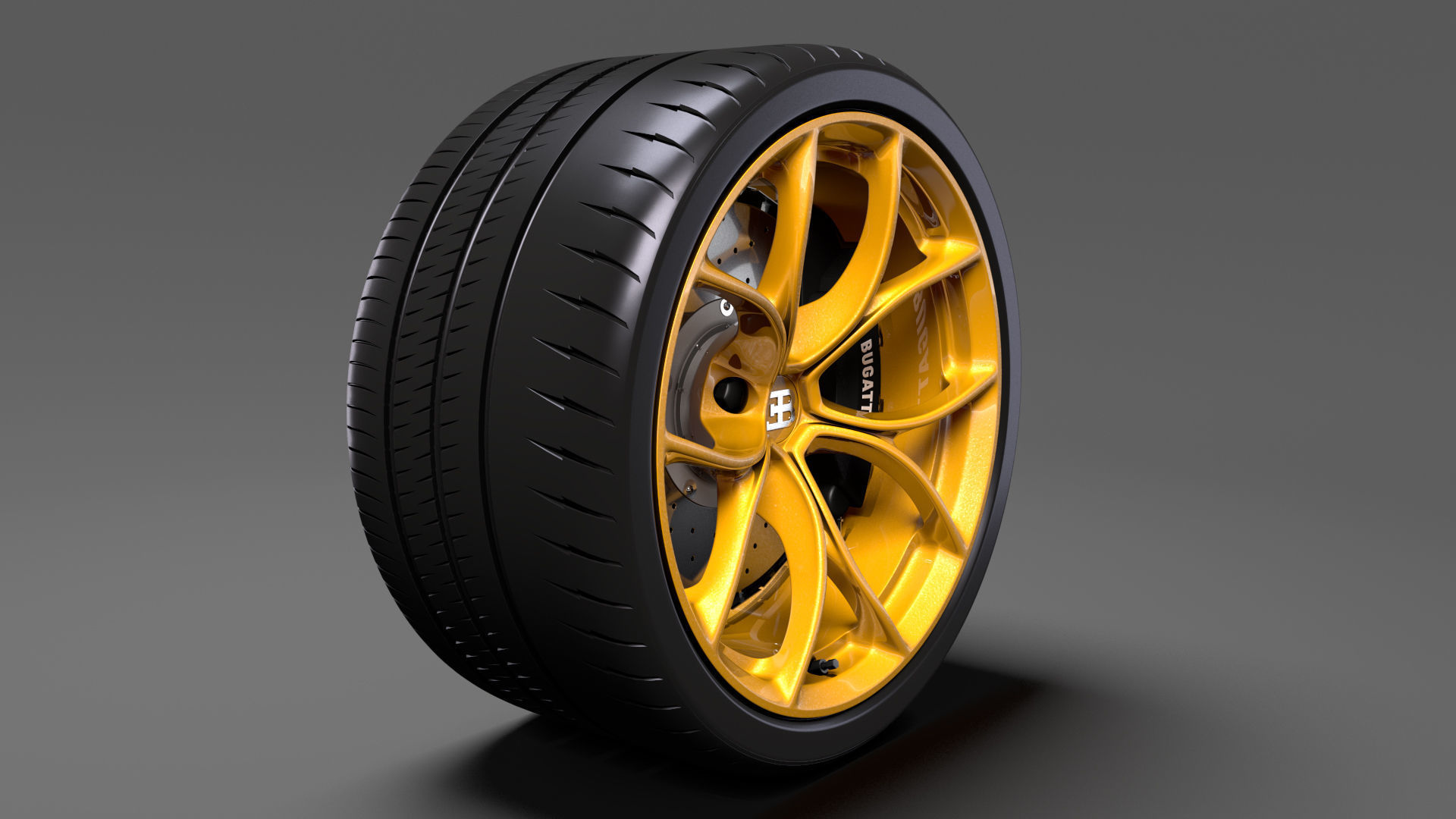 Bugatti Chiron wheel 3D model_2