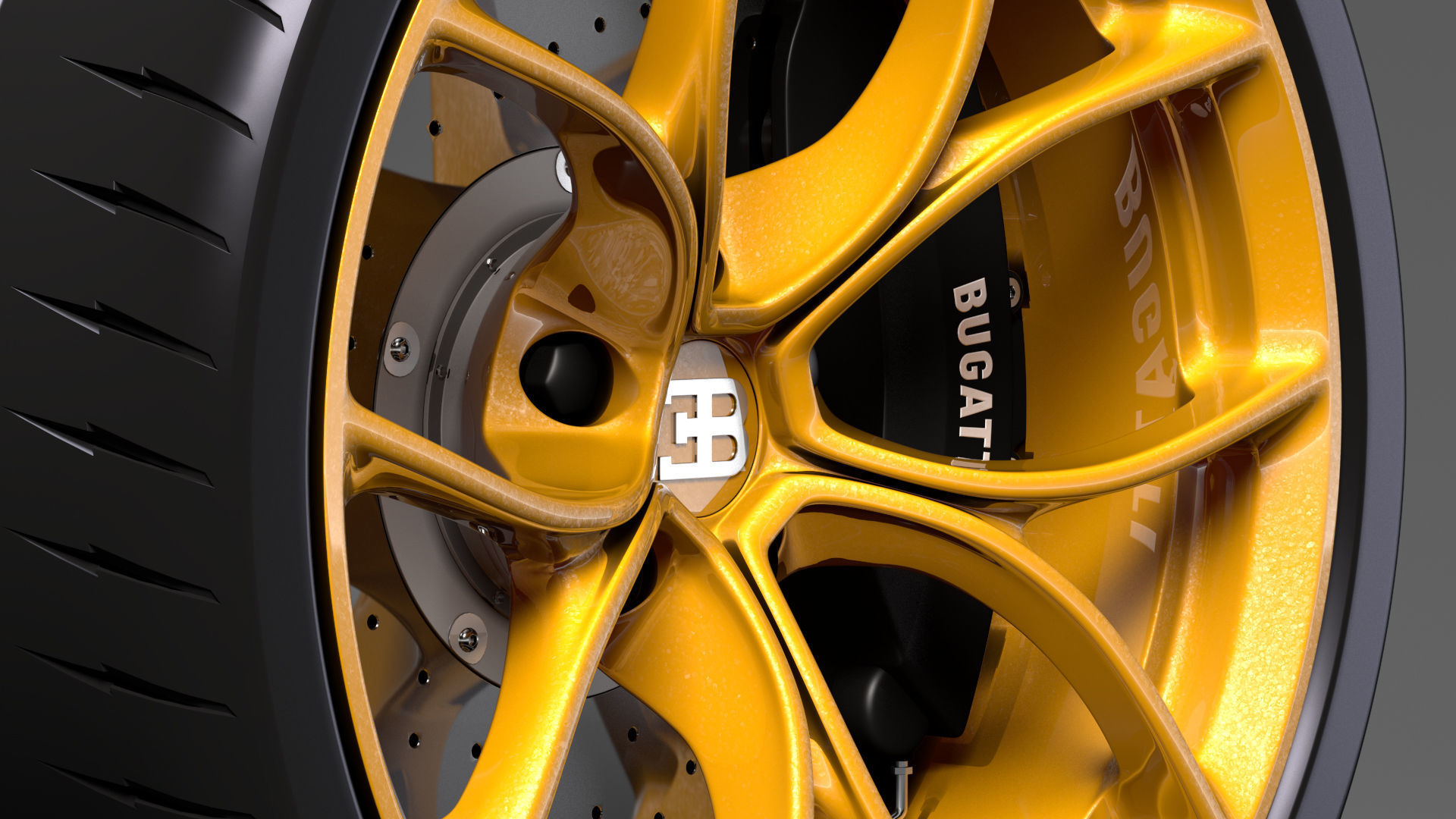 Bugatti Chiron wheel 3D model_3