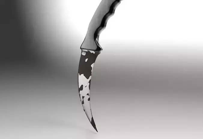 Karambit knife hanging on wall