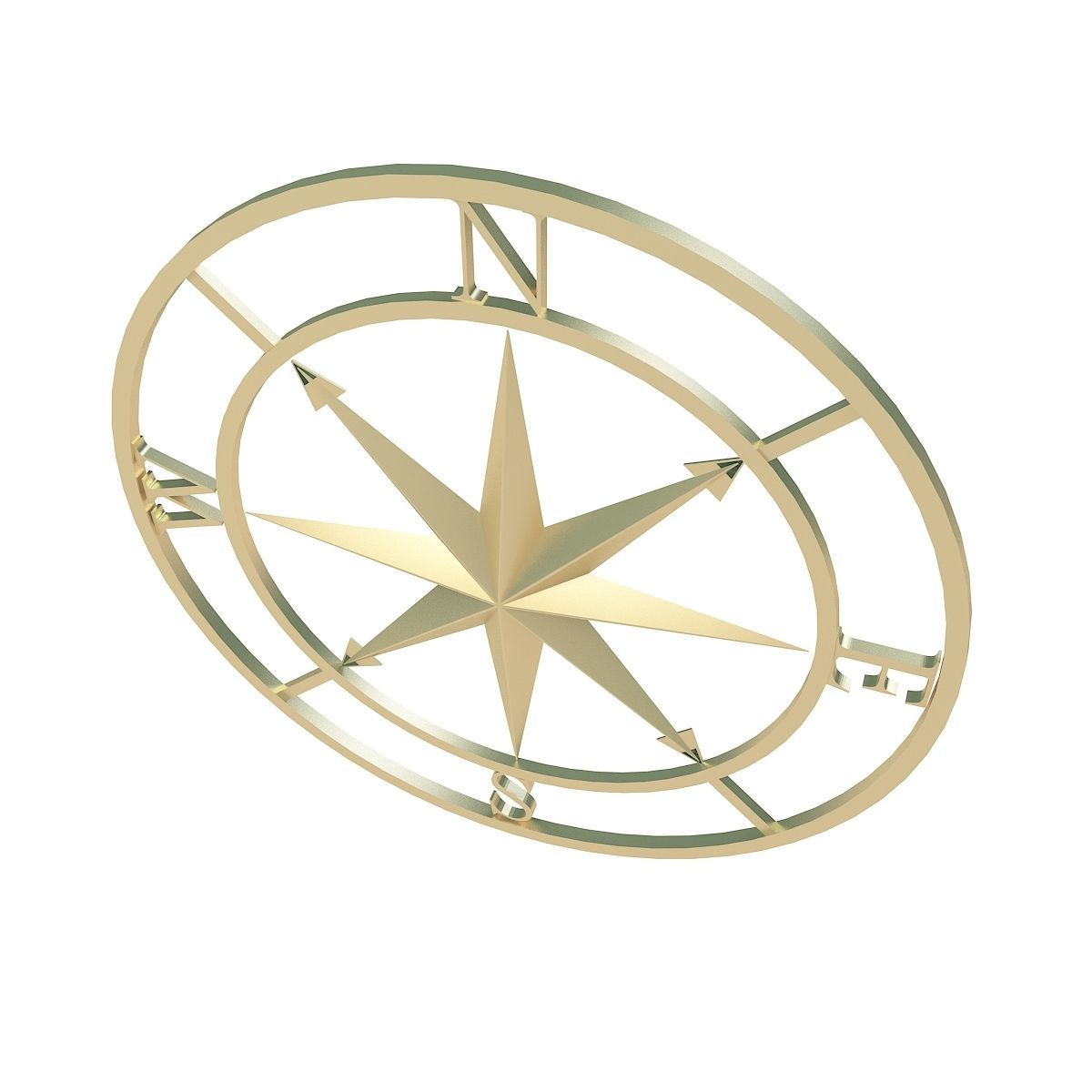 Compass rose  3D model_2