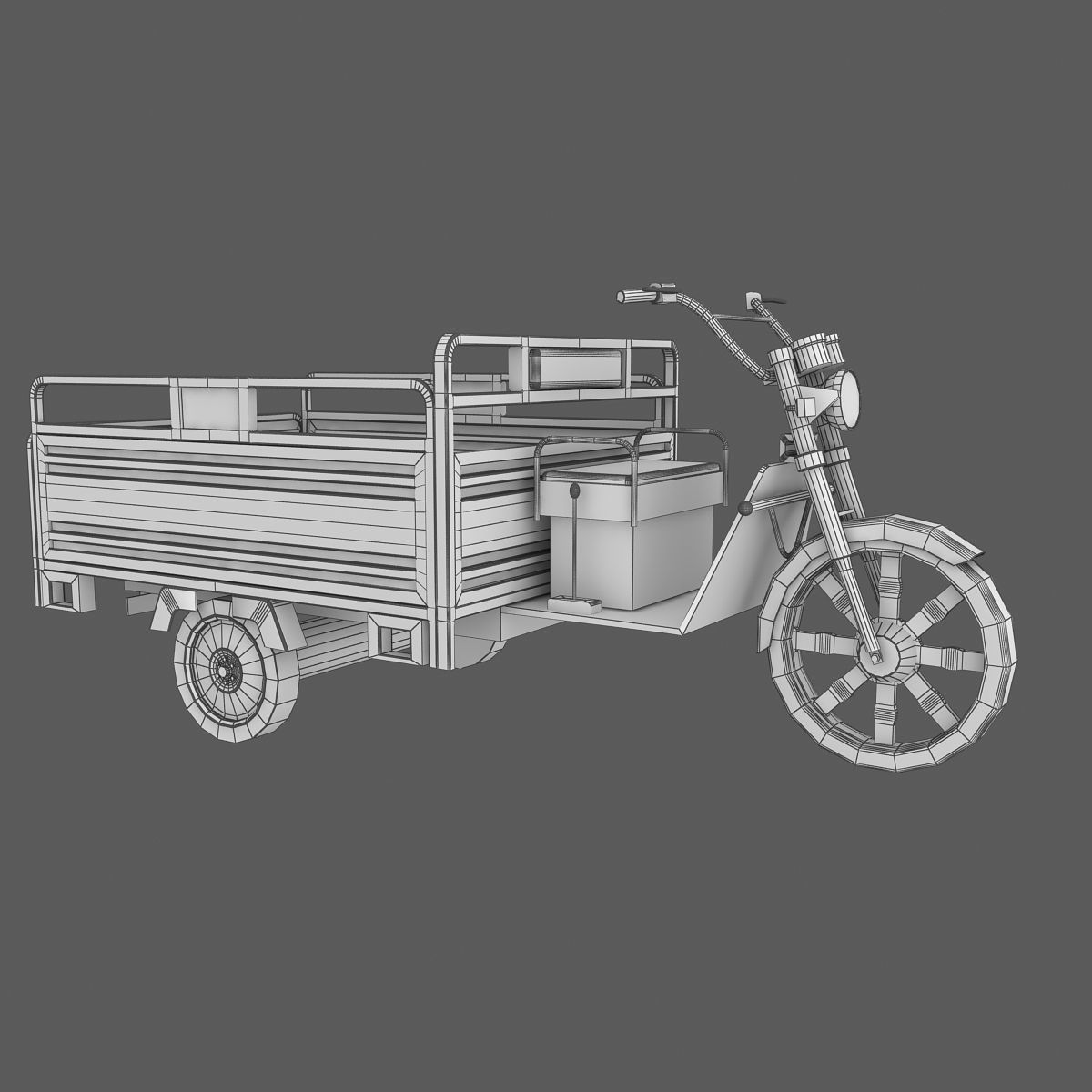 Electric Utility Tricycle 3D model_4
