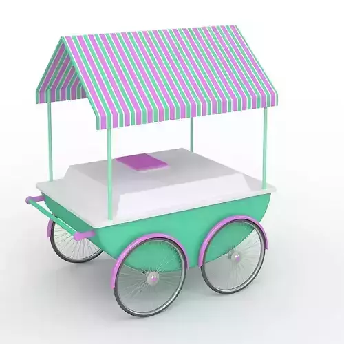 old Ice Cream Cart 3D model