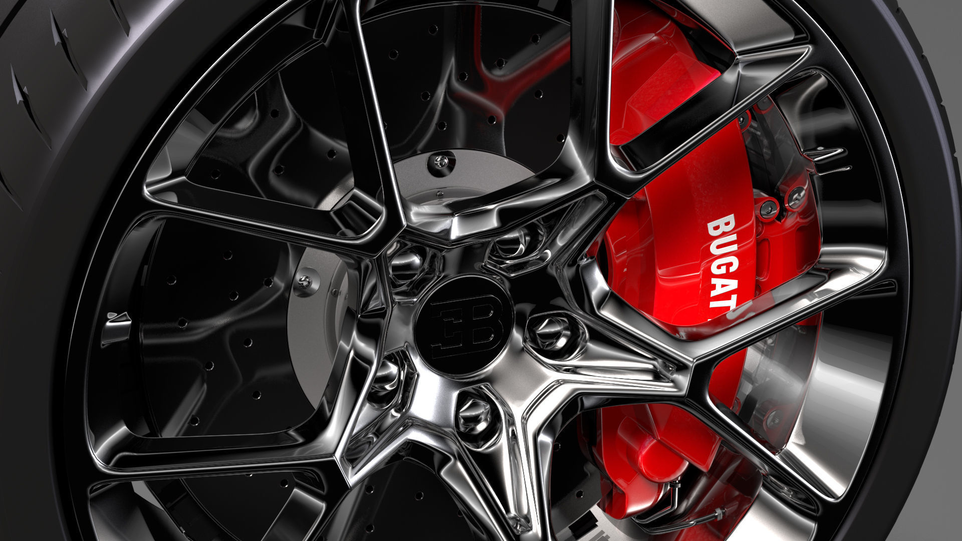 Bugatti Chiron wheel 4 3D model_7