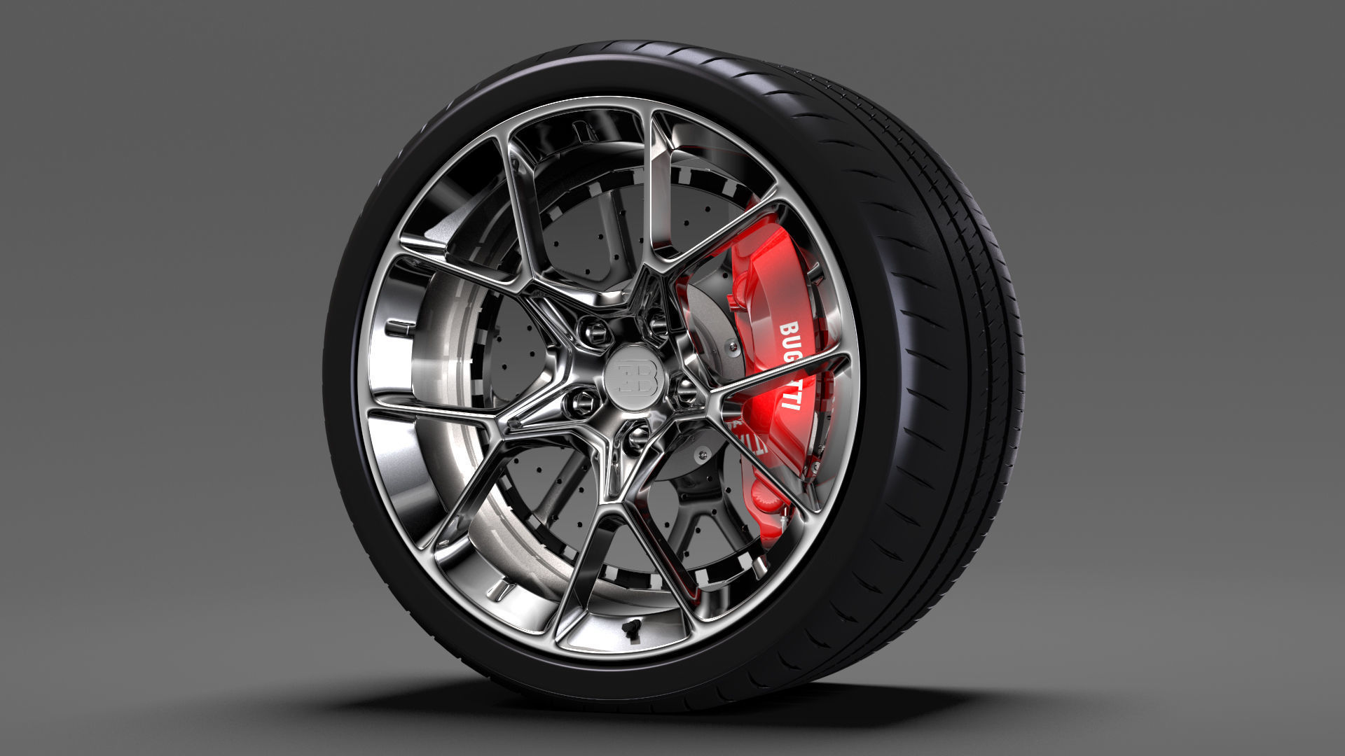 Bugatti Chiron wheel 4 3D model_4