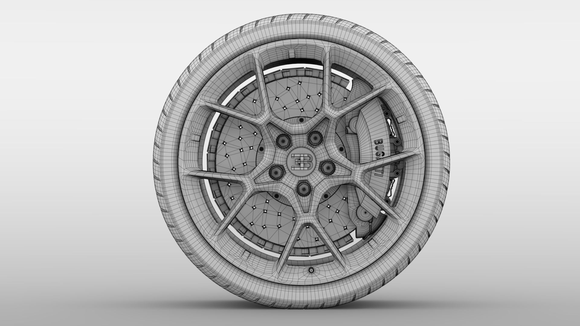 Bugatti Chiron wheel 4 3D model_9