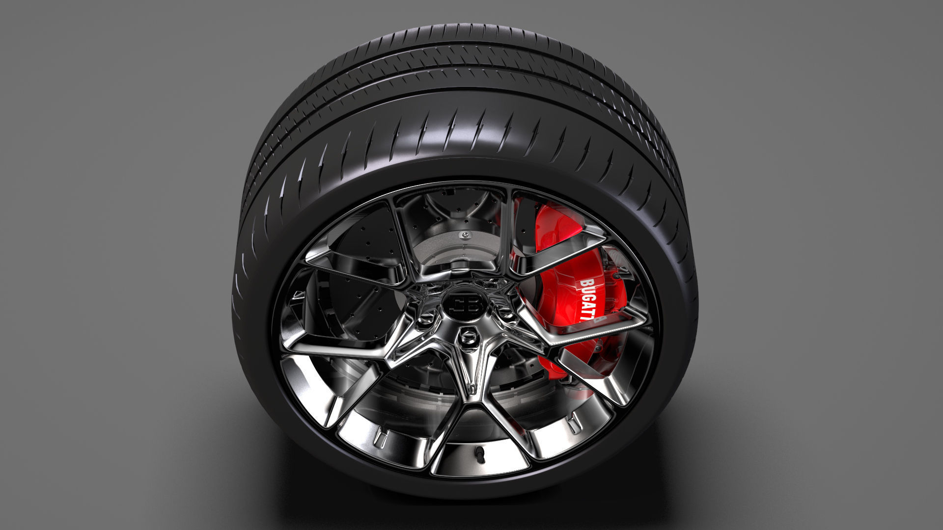 Bugatti Chiron wheel 4 3D model_6