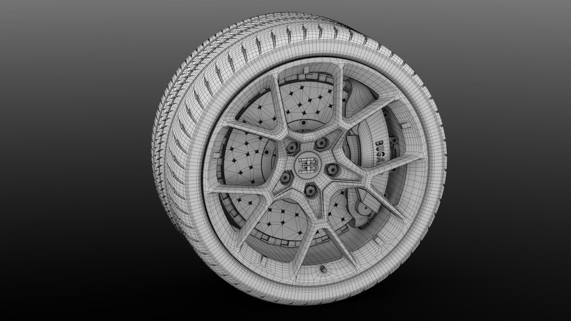 Bugatti Chiron wheel 4 3D model_8