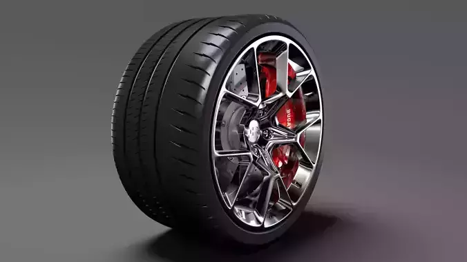 Bugatti Chiron wheel 4 3D model