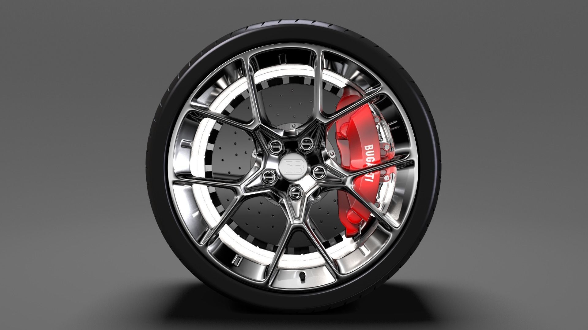 Bugatti Chiron wheel 4 3D model_1