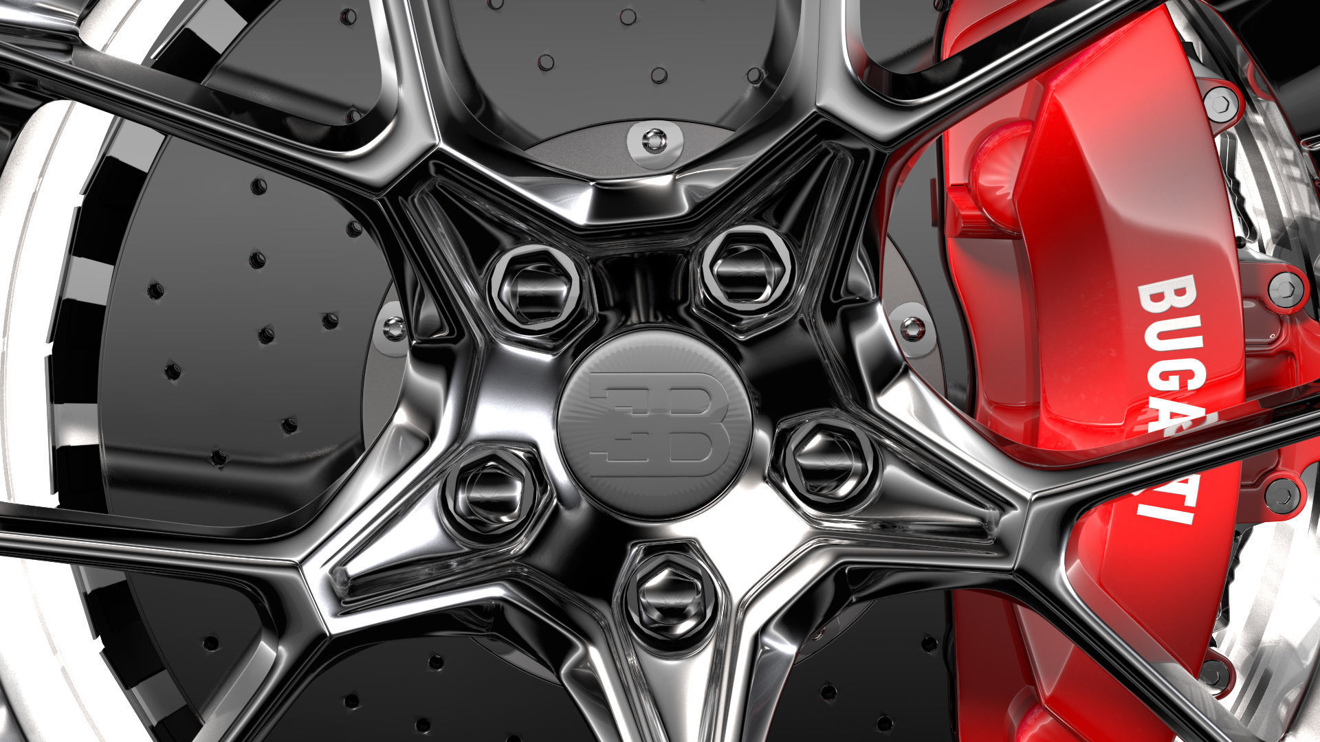 Bugatti Chiron wheel 4 3D model_2