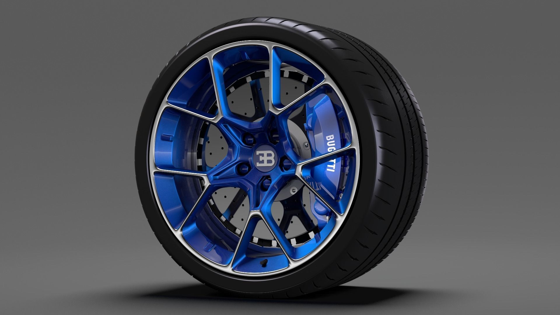 Bugatti Chiron wheel 5 3D model_3