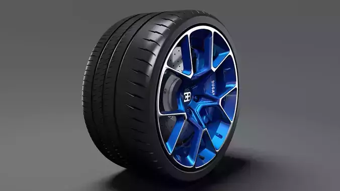 Bugatti Chiron wheel 5 3D model