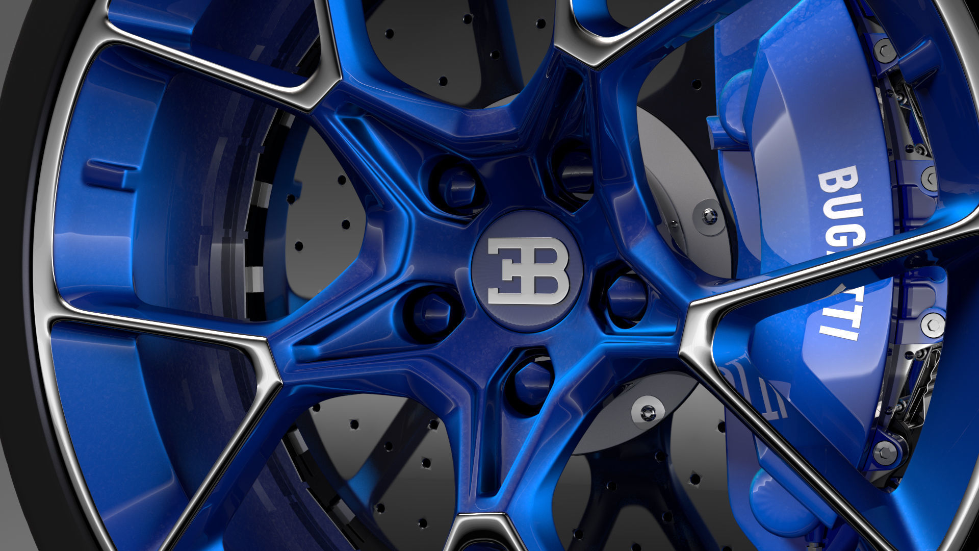 Bugatti Chiron wheel 5 3D model_4