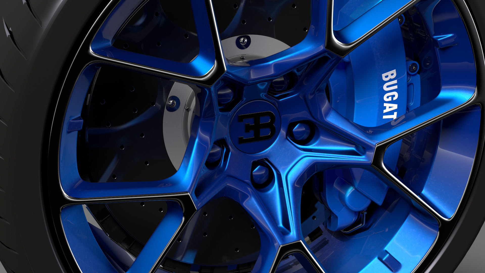 Bugatti Chiron wheel 5 3D model_6