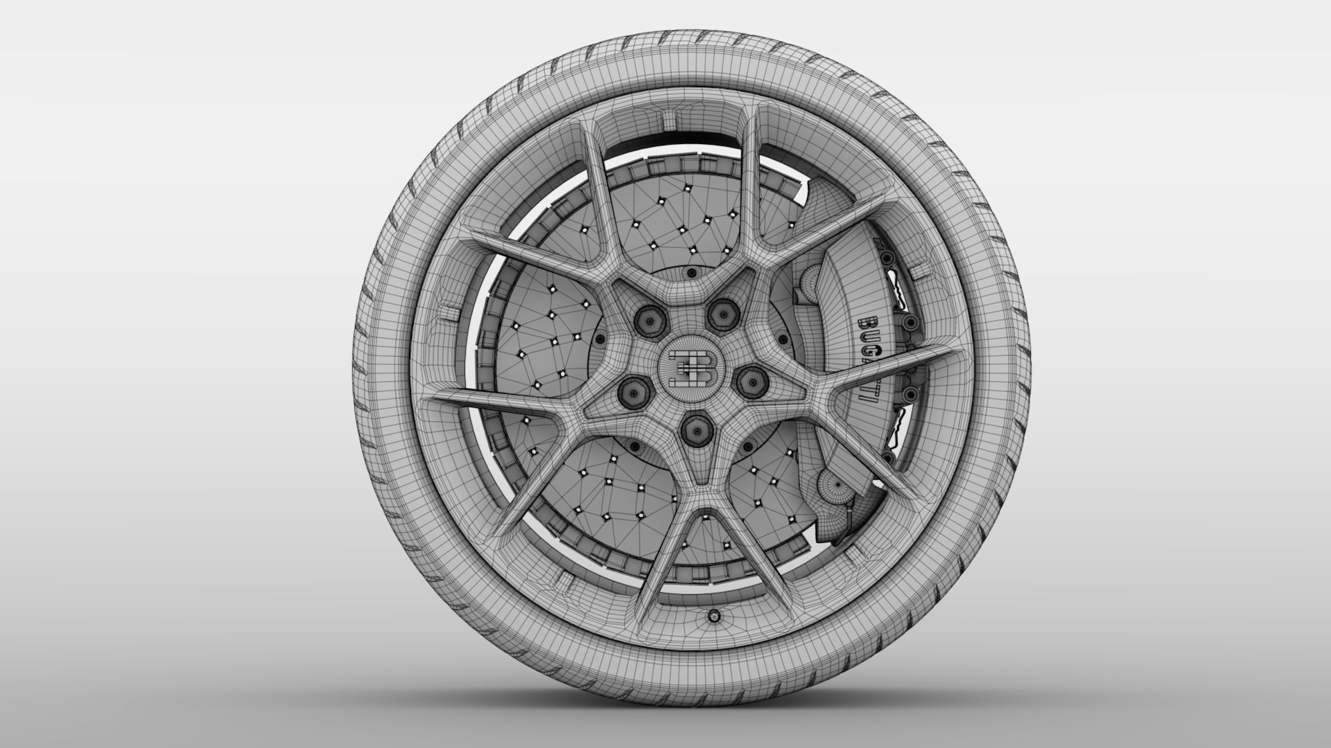 Bugatti Chiron wheel 5 3D model_7