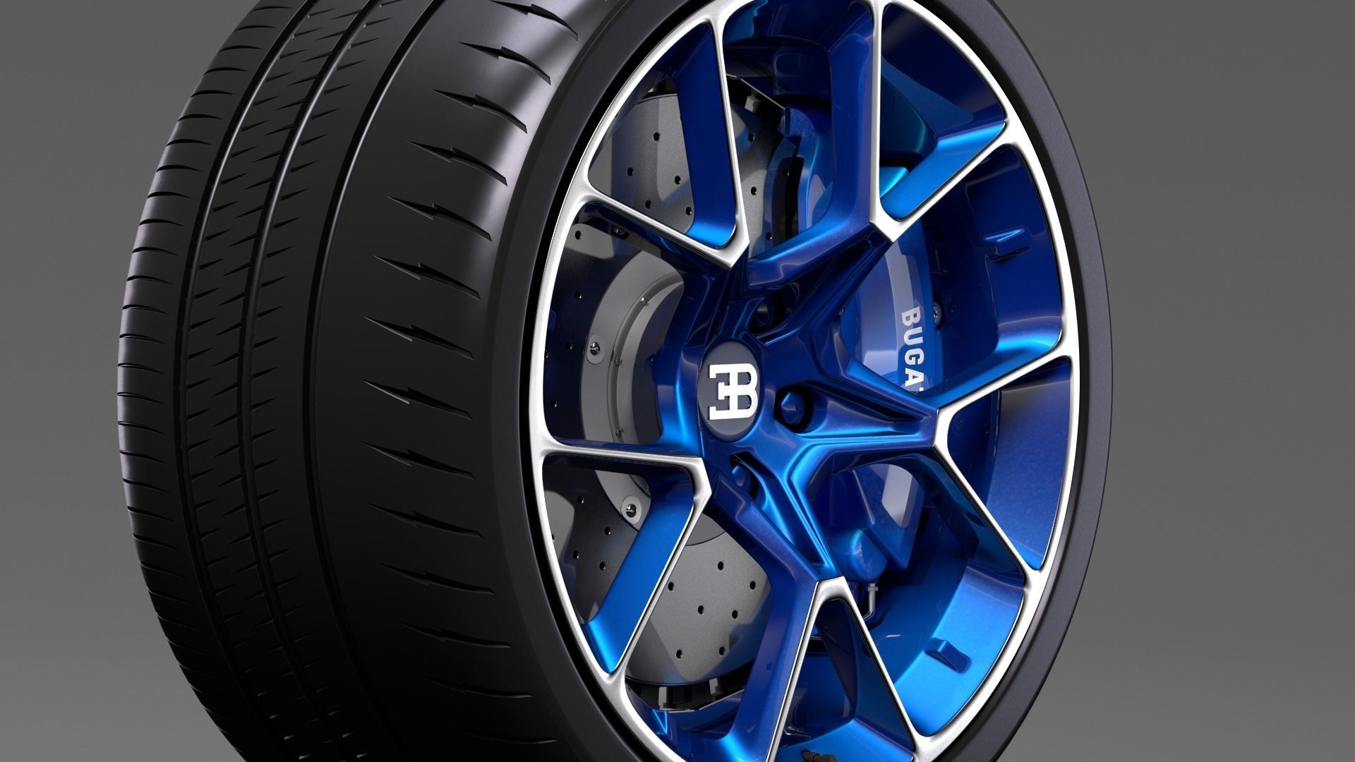 Bugatti Chiron wheel 5 3D model_2