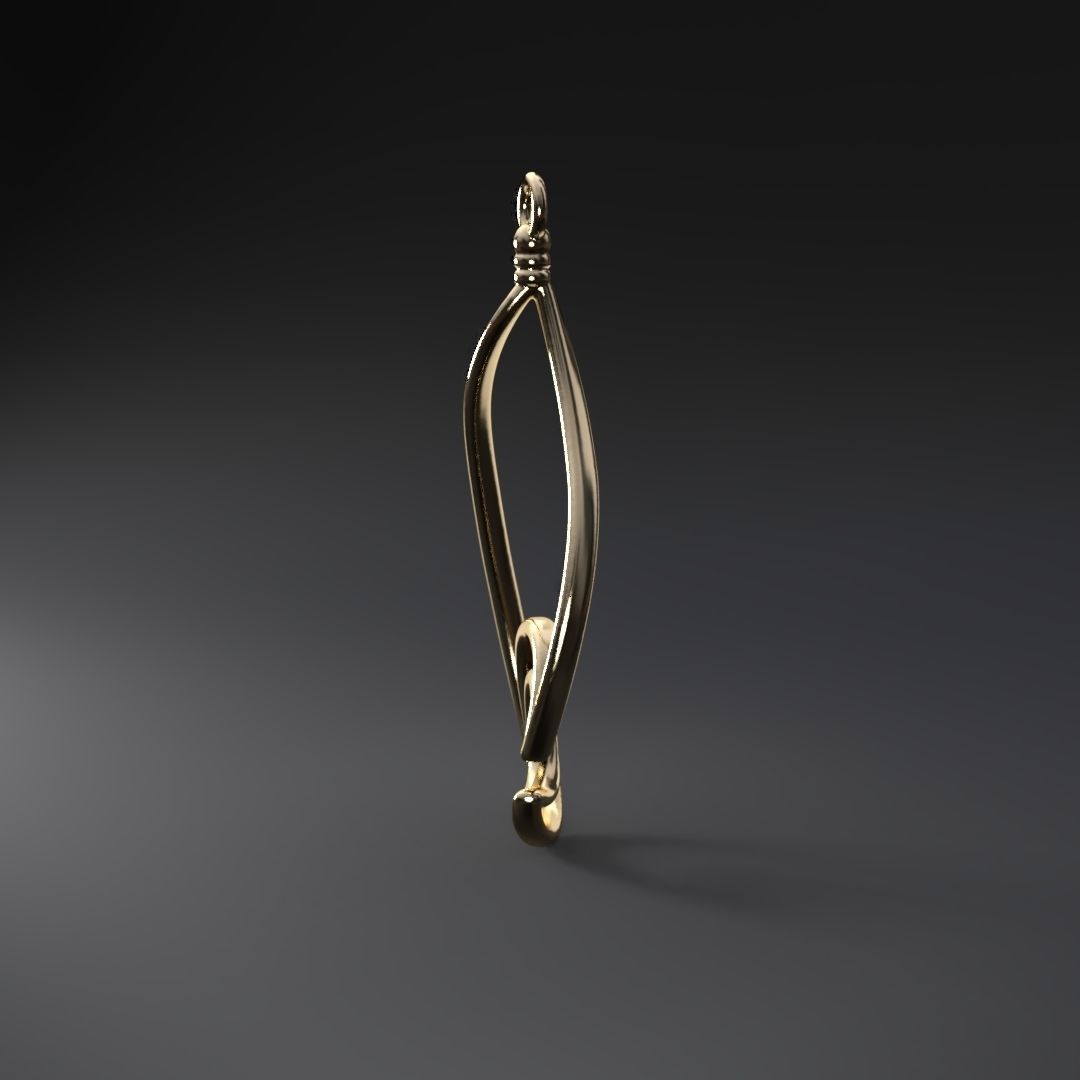 Waterdrop-moon earring 3D print model_5