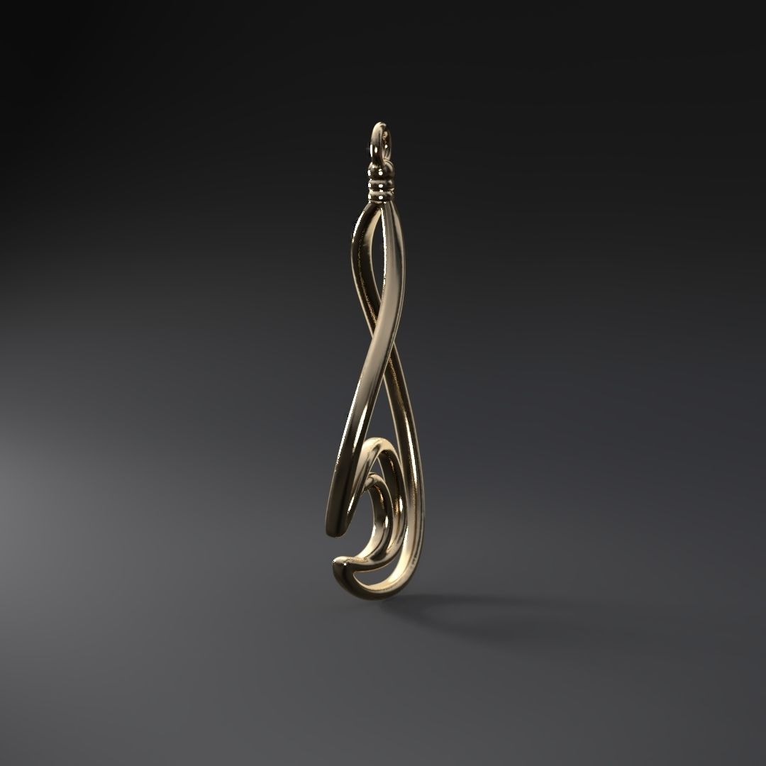 Waterdrop-moon earring 3D print model_6