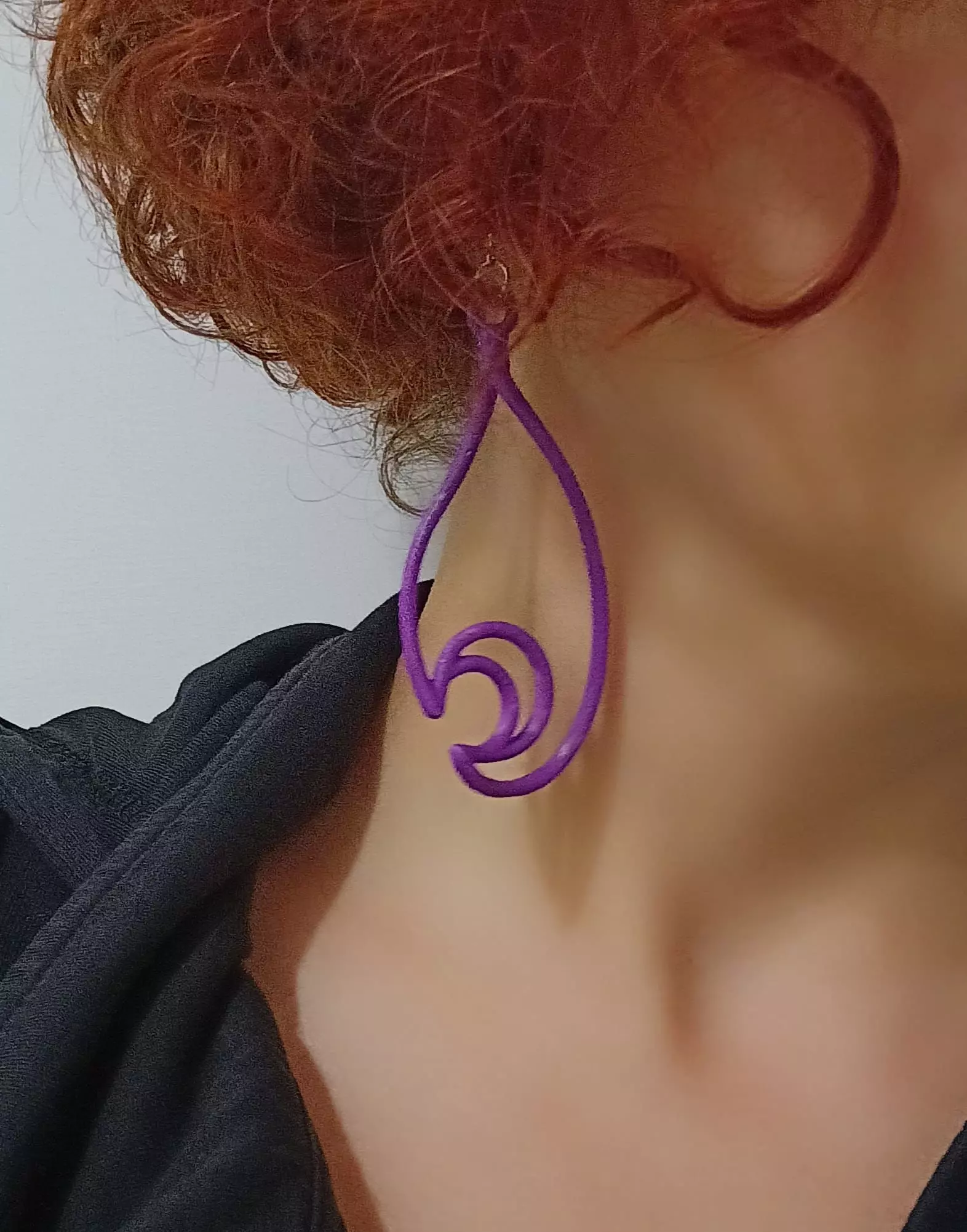 Waterdrop-moon earring 3D print model_0