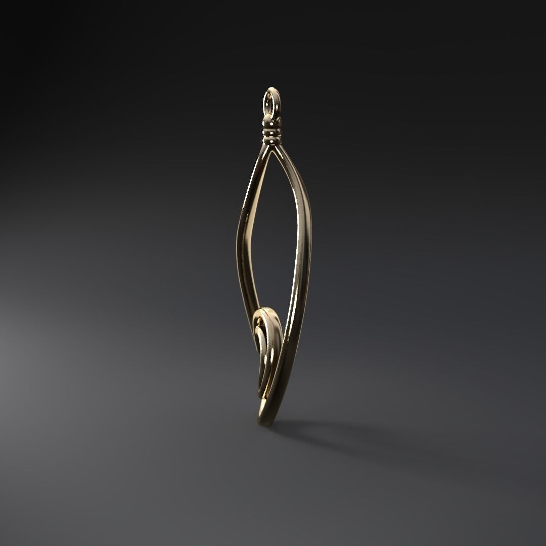 Waterdrop-moon earring 3D print model_10