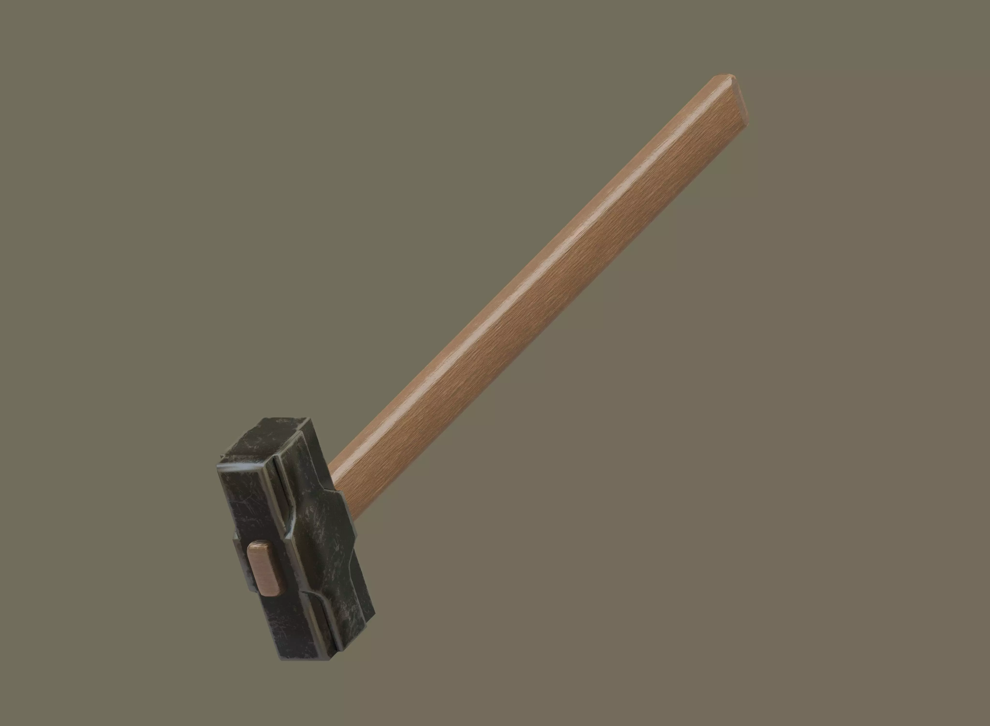 Sledgehammer PBR hammer Low-poly 3D model_0
