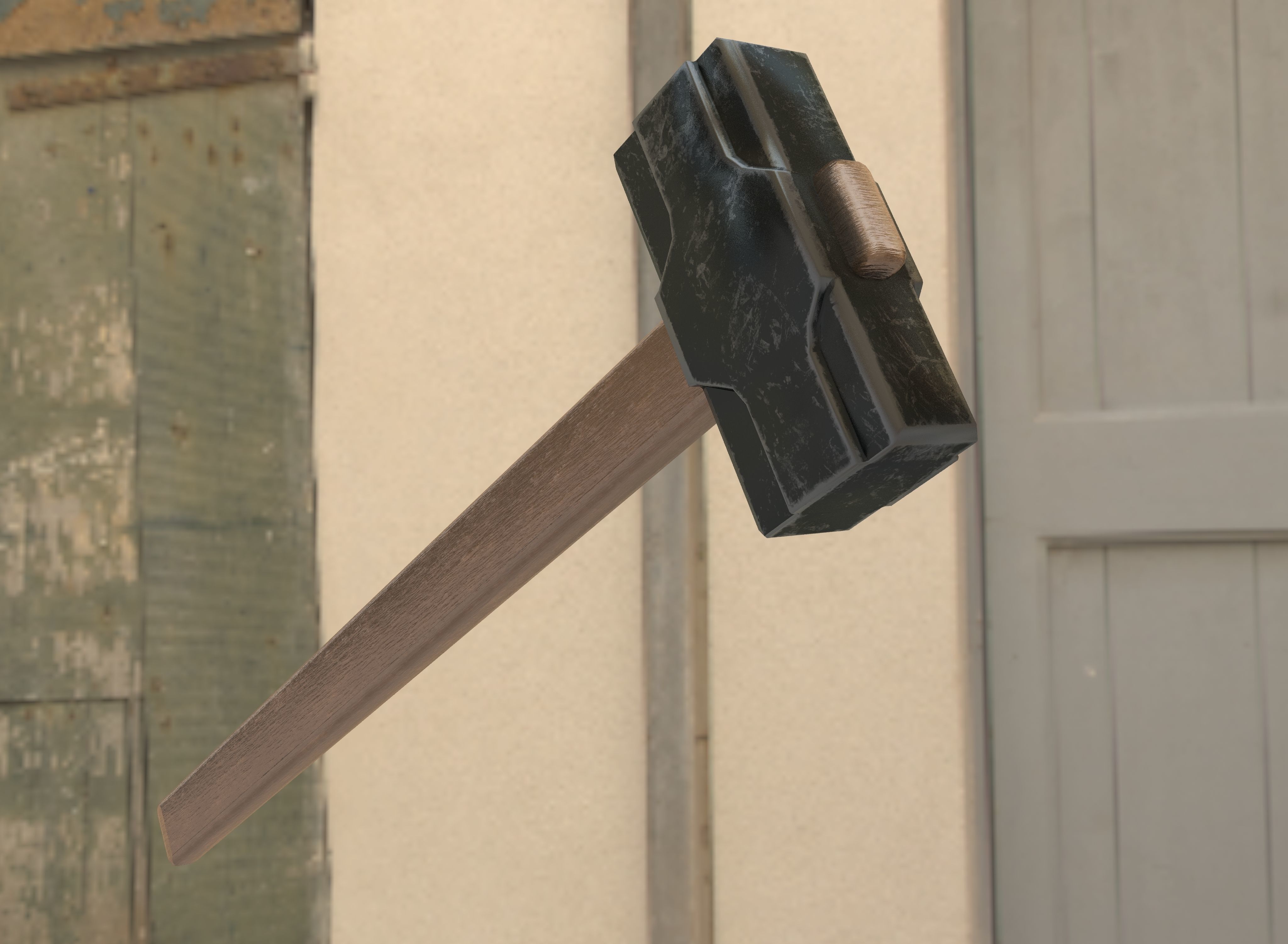 Sledgehammer PBR hammer Low-poly 3D model_3