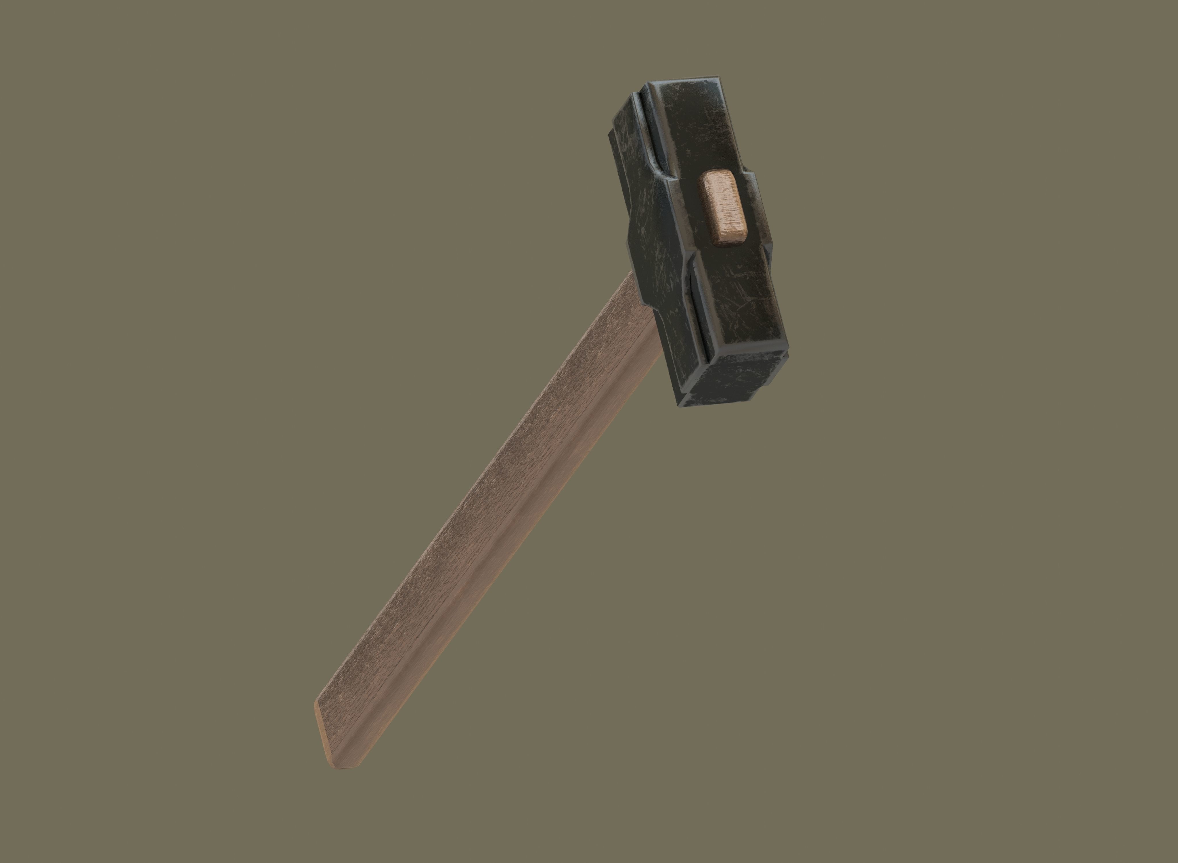 Sledgehammer PBR hammer Low-poly 3D model_1