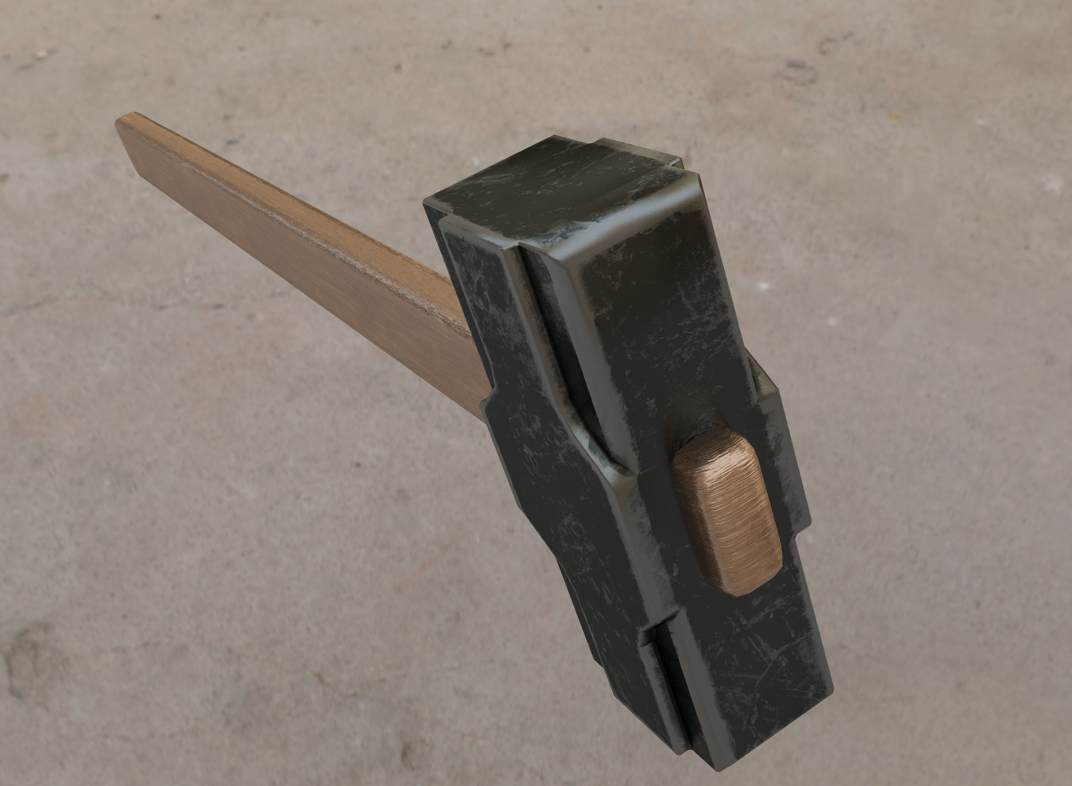 Sledgehammer PBR hammer Low-poly 3D model_4