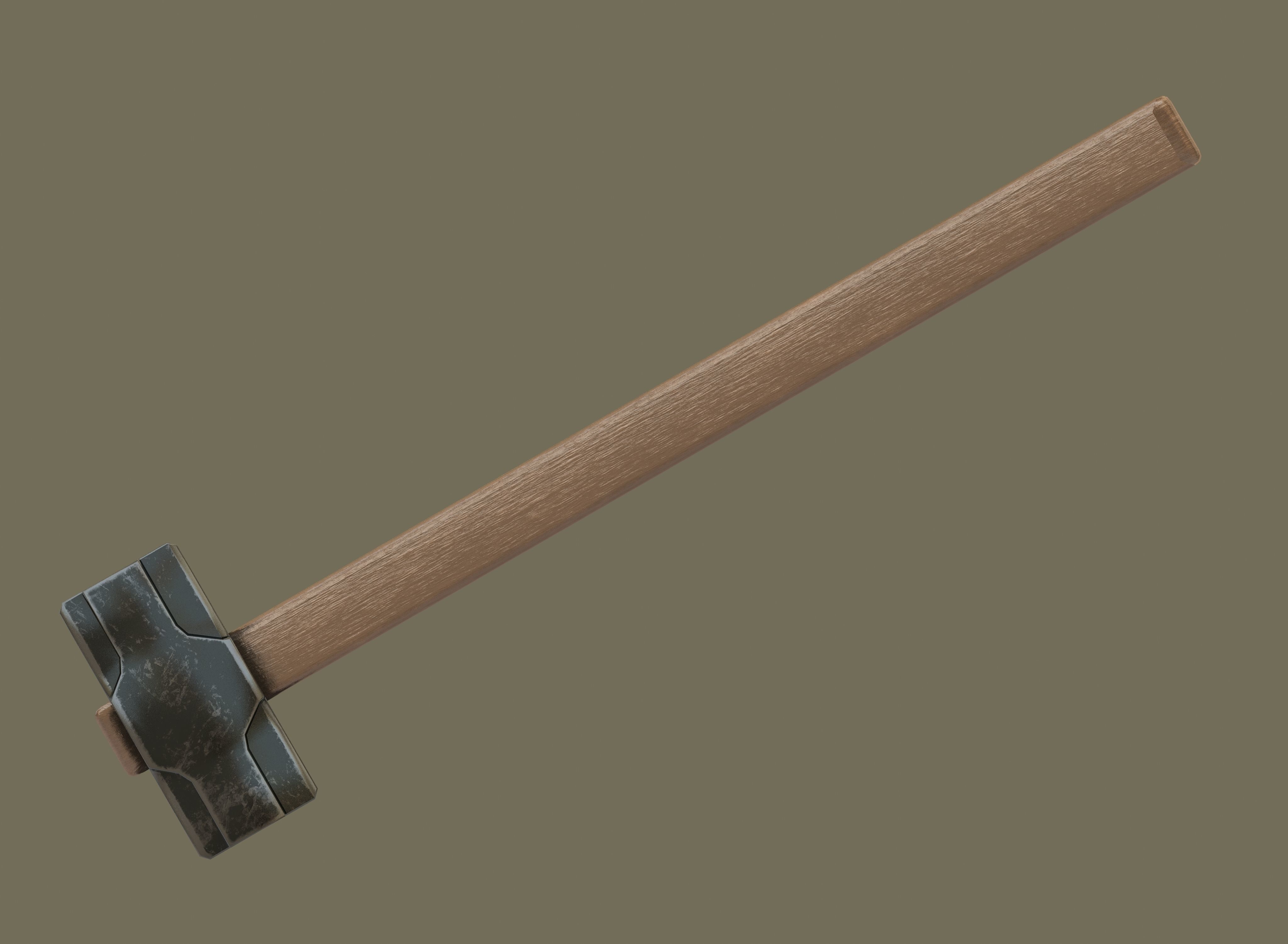 Sledgehammer PBR hammer Low-poly 3D model_2