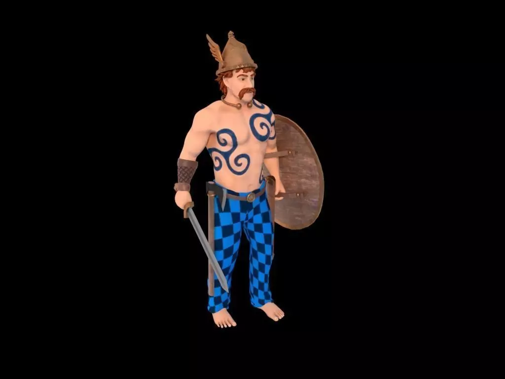 Celtic Warrior 3D model_0